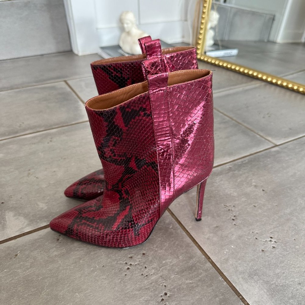 Paris Texas Metallic Snakeskin-Embossed Booties EU 39 - Picture 5 of 11